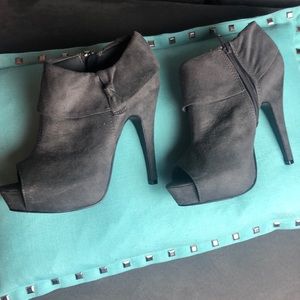Gray Platform Booties